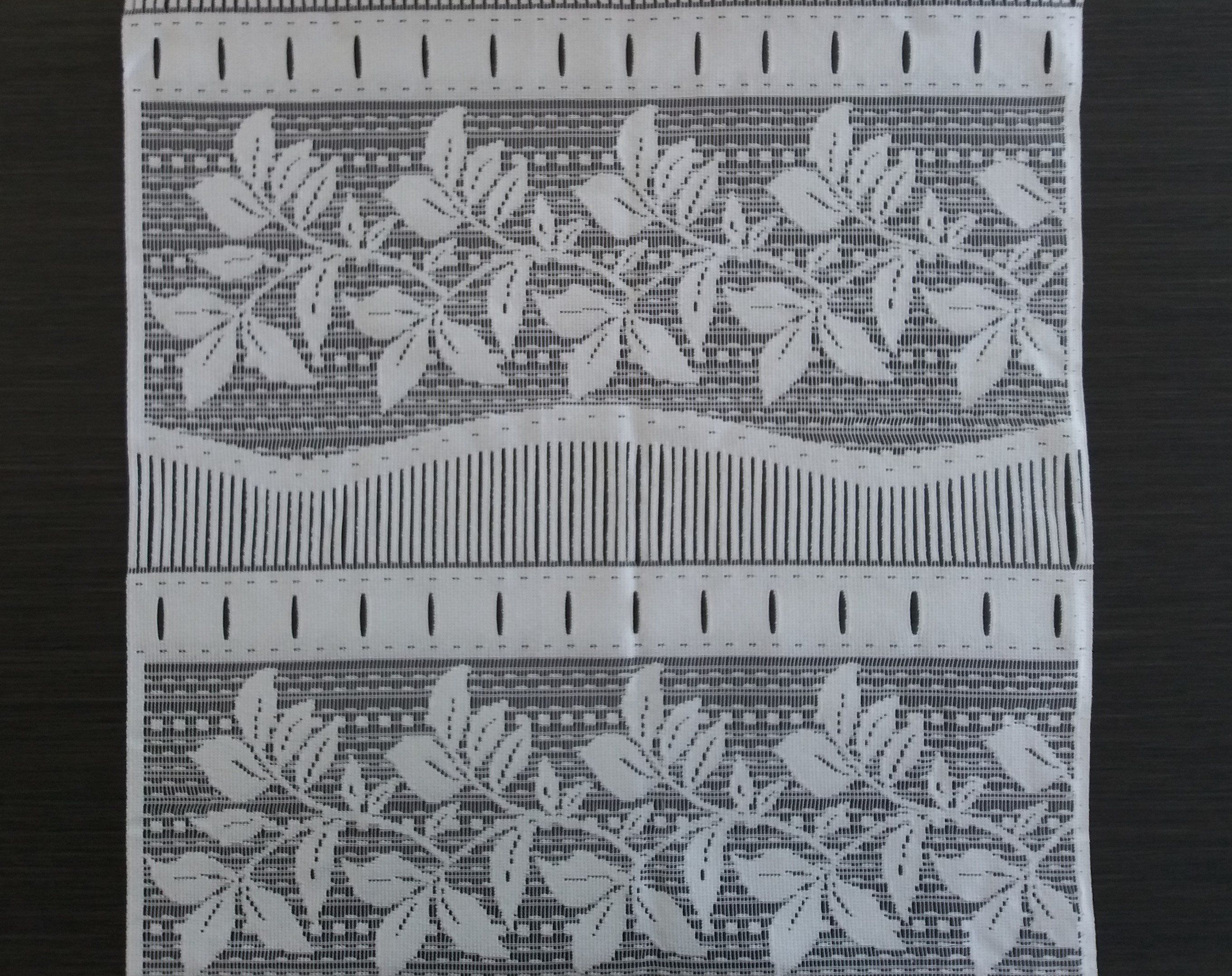 Rideau brise-bise blanc 45 cm de largeur motif Feuillage – MarieTony